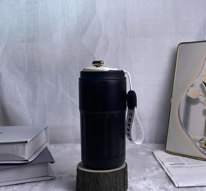 KUBEK TERMICZNY TERMOS Z USTNIKIEM 450ML WYŚWIETLACZ LCD SZCZELNY NA KAWĘ