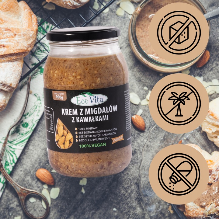 Pasta masło z migdałów migdałowe CRUNCH 900g