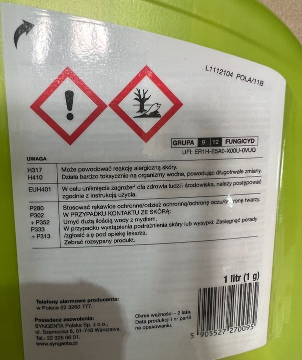 SUMIN SWITCH 62,5 WG RTU choroby jabłoni gruszy pigwy czereśni wiśni 1L