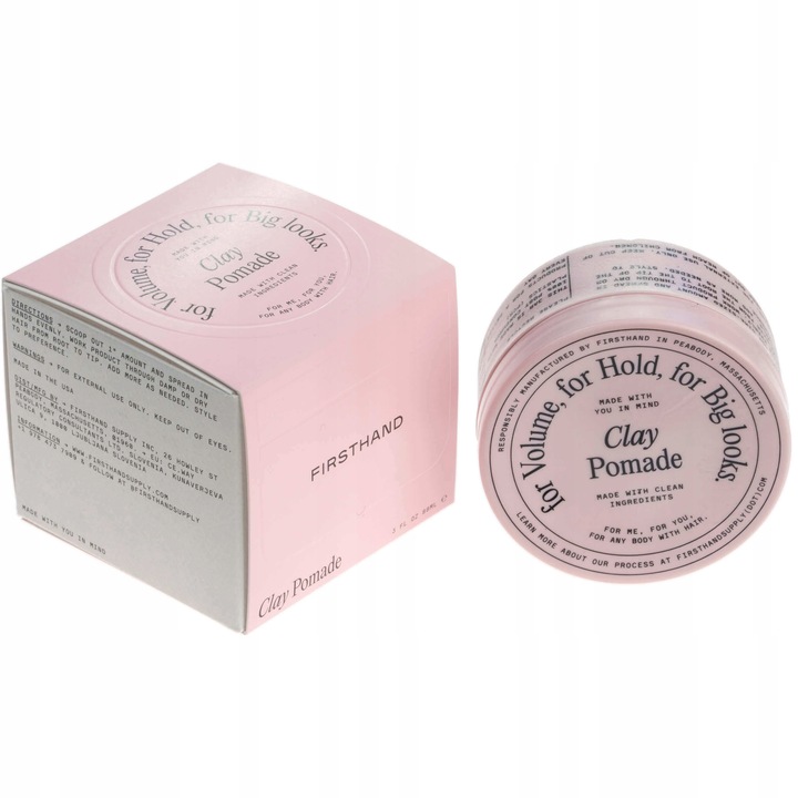 Firsthand Matowa Glinka Pomada do włosów MOCNY chwyt Clay Pomade Pasta 88ml