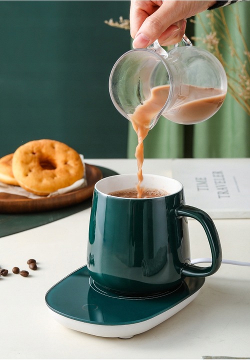 KUBEK DO KAWY HERBATY PODGRZEWACZ USB ŁYŻKA KABEL PREZENT DLA NAUCZYCIELA