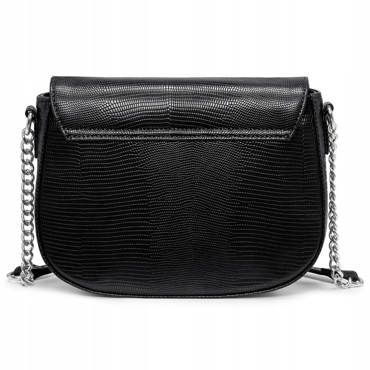 Torebka Damska Crossbody Listonoszka PUCCINI Z Łańcuszkiem Czarna BML057M-1
