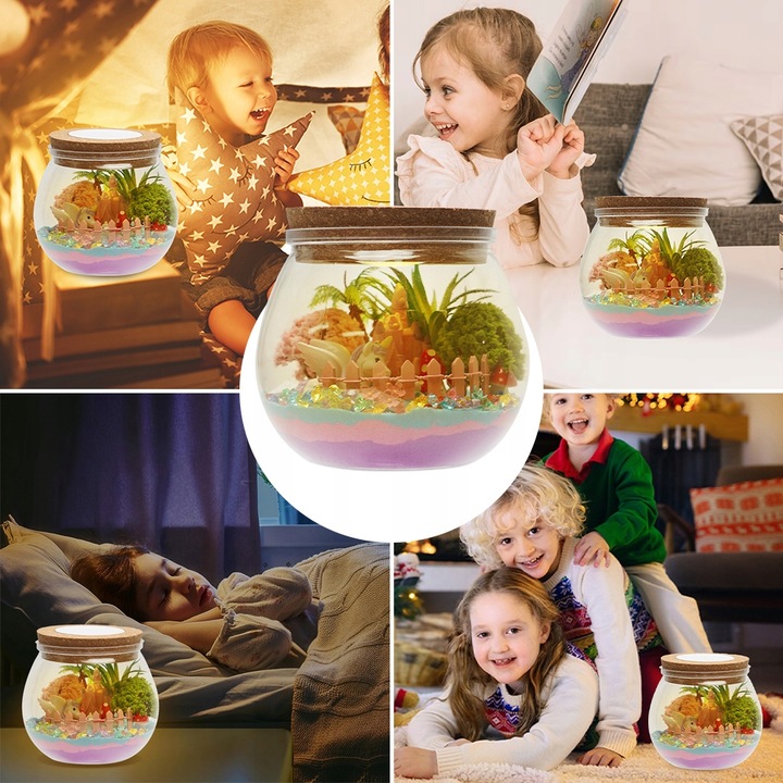 ZESTAW DO TWORZENIA KRYSZTAŁ TERRARIUM DIY DLA DZIECKI Z DIODĄ LED I PILOT