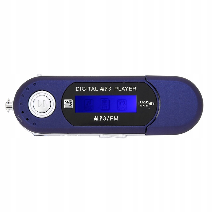 ODTWARZACZ MP3 USB PENDRIVE RADIO FM NIEBIESKI