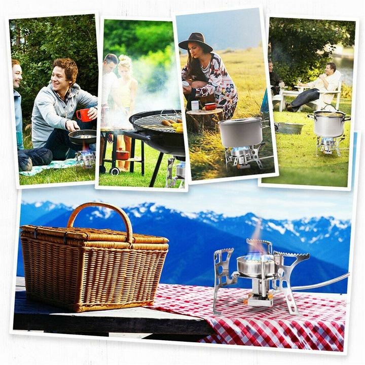 DOSKONAŁA MINI KUCHENKA TURYSTYCZNA GAZOWA NA KARTUSZE Z ADAPTEREM 3500W