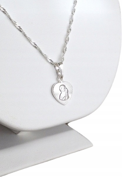 Łańcuszek srebrny 925 Medalik na PREZENT / Komunia / komunijny / Chrzest