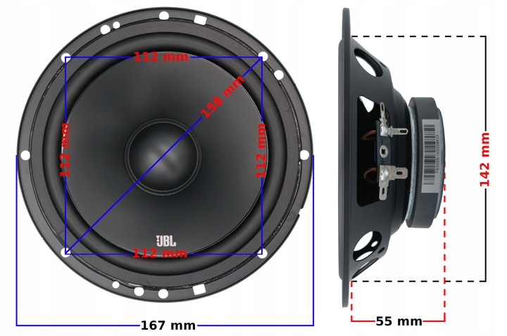 Głośniki samochodowe JBL STAGE1 601C 16,5 cm 200W BASOWE + WYSOKOTONOWE