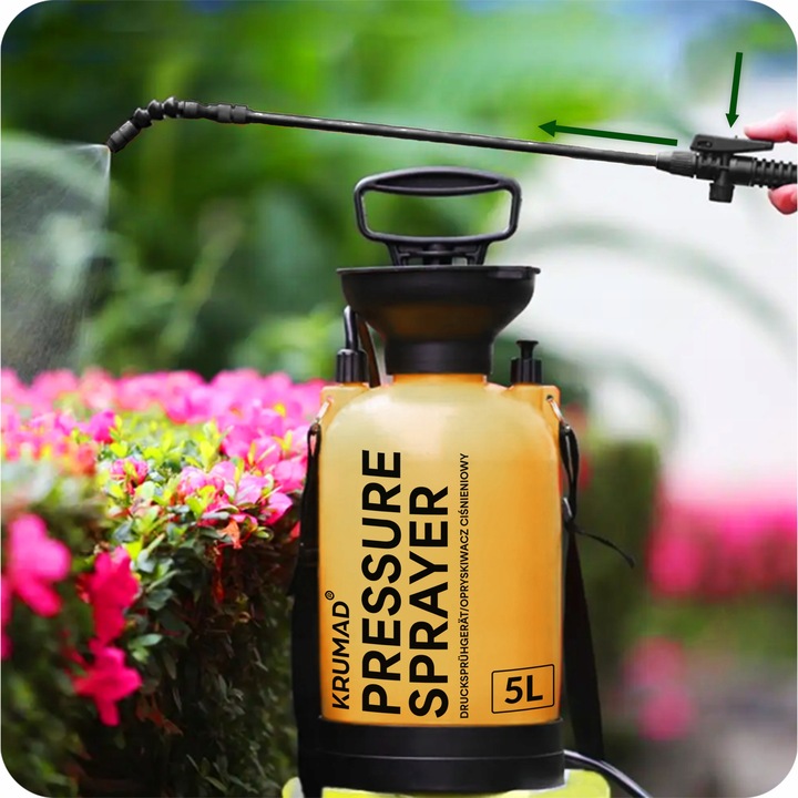 OPRYSKIWACZ RĘCZNY CIŚNIENIOWY OGRODOWY LANCA Z WĘŻEM 171 CM REGULACJA 5L