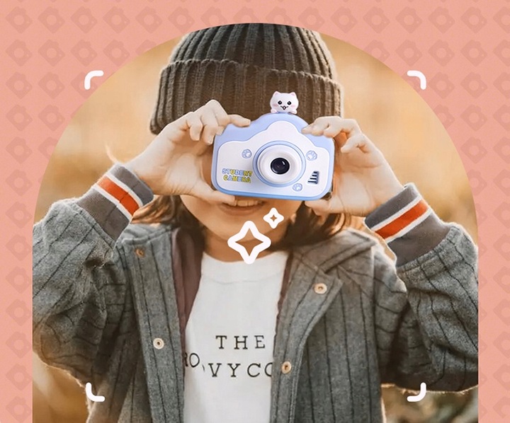 Aparat cyfrowy dla dzieci kotek 12mpx 1080p kamera prezent dla dziecka