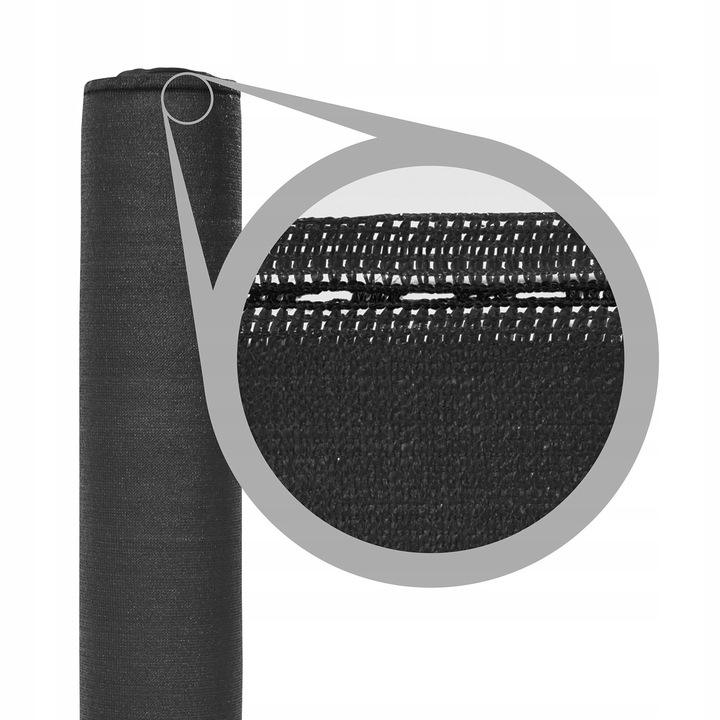 SIATKA CIENIUJĄCA 1,5x50m CZARNA 90% MASKUJĄCA OSŁONA NA OGRODZENIE PŁOT UV