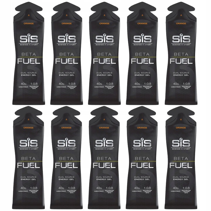 SIS ŻEL ENERGETYCZNY 10x60ml BETA FUEL ENERGY | Orange/Pomarańczowy
