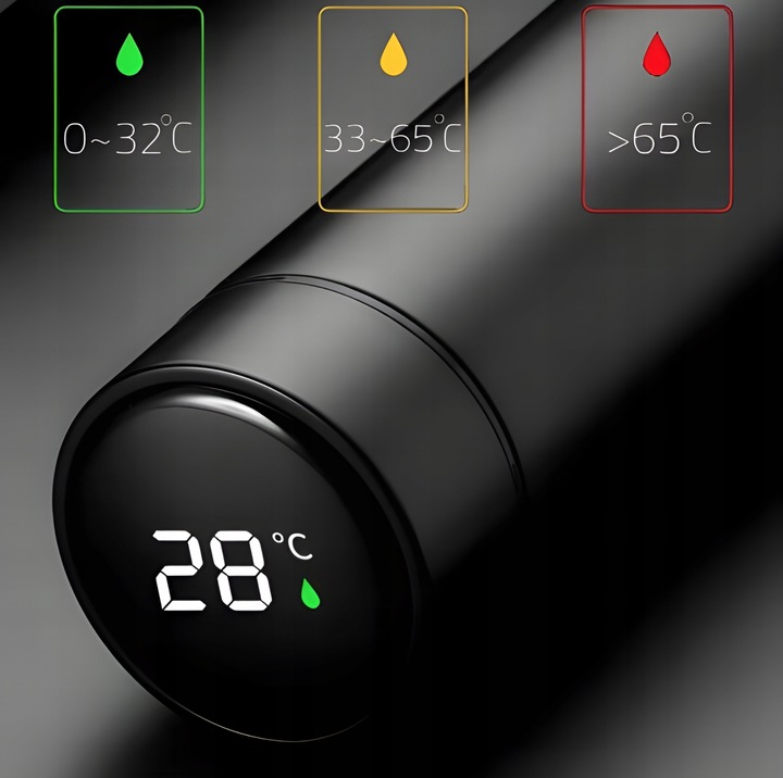 KUBEK TERMICZNY TERMOS NA KAWĘ HERBATĘ DO SAMOCHODU Z WYŚWIETLACZEM 500 ml