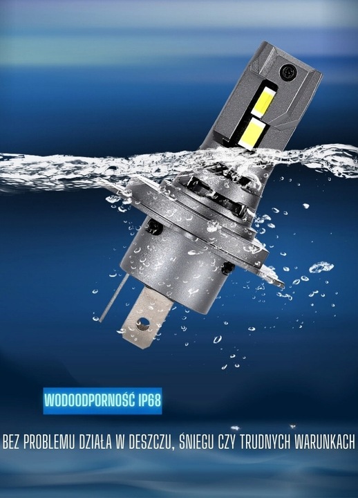 Żarówki LED H4 6500K 80W Mocne Białe Światło CANBUS Plug & Play