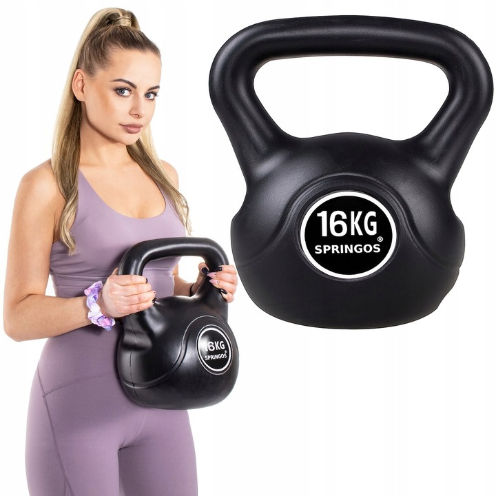KETTLEBELL DO ĆWICZEŃ 16 KG KULA KETTLE HANTLA FITNESS ABS HANTEL CIĘŻAR