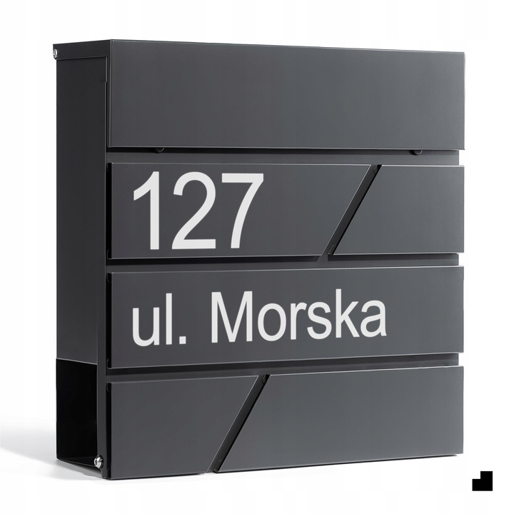 DUŻA SKRZYNKA NA LISTY Z ADRESEM NUMEREM DOMU |4 CZCIONKI| ANTRACYT RAL7016