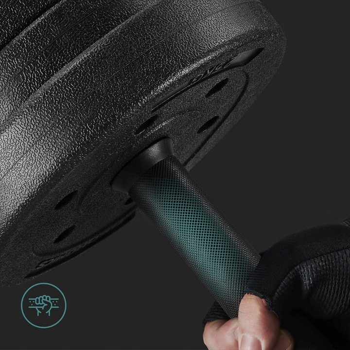 HANTLE CIĘŻARY 2 X 10KG Z ANTYPOŚLIZGOWYM UCHWYTEM Z PRĘTEM STALOWYM