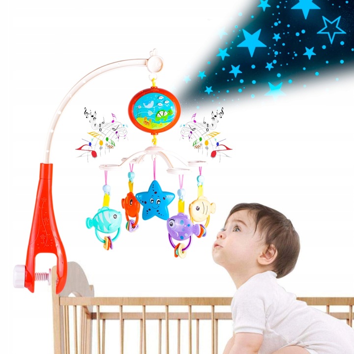 KARUZELKA KARUZELA DO ŁÓŻECZKA Z PROJEKTOREM I PILOTEM DLA DZIECI