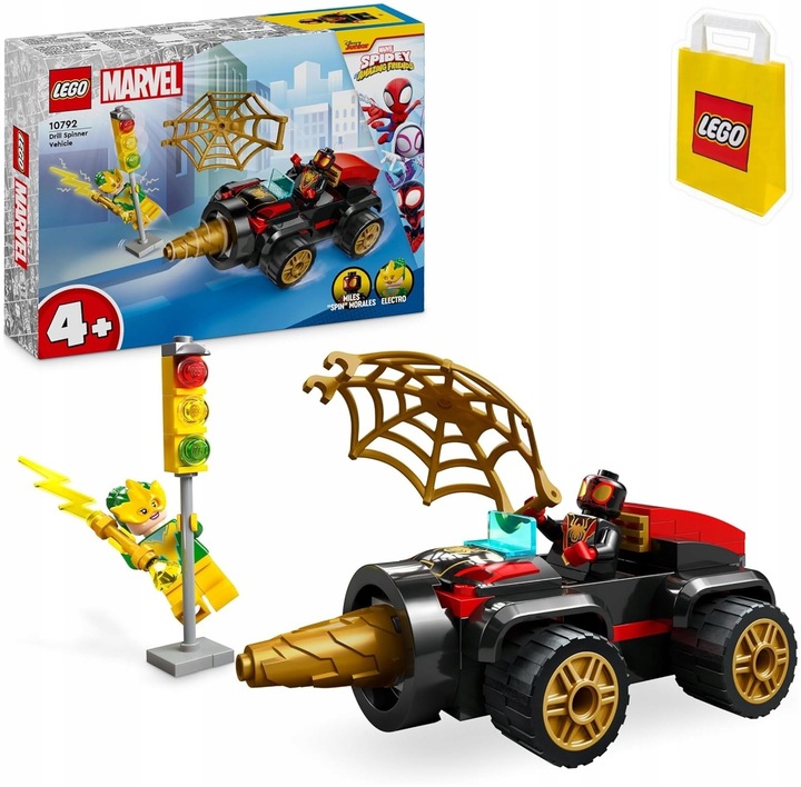 LEGO SPIDEY 10792 SAMOCHÓD SPIDERMANA POJAZD WIERTŁOWY AUTO I ELECTRO 4+