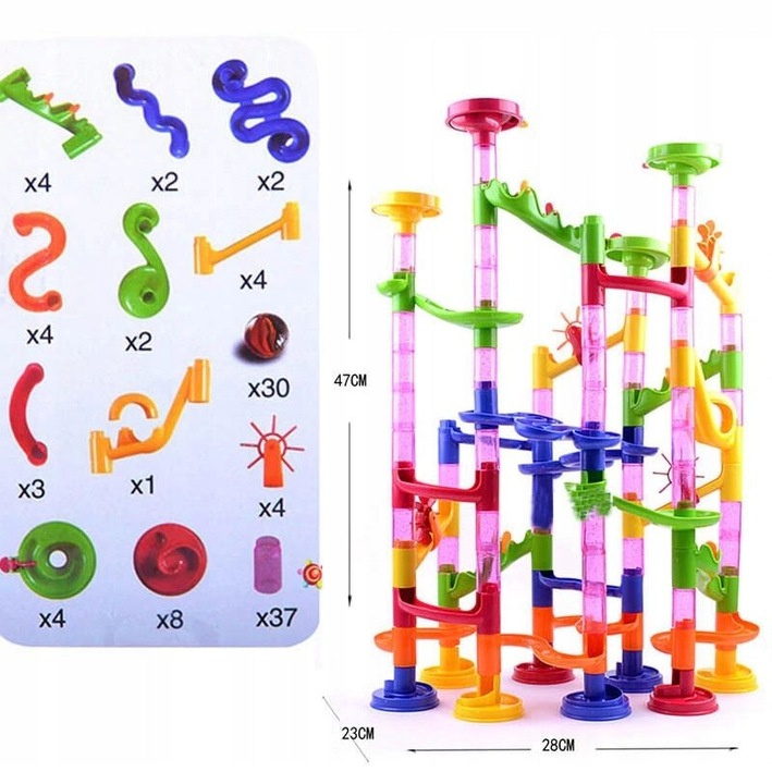 TOR KULKOWY KULODROM KLOCKI KONSTRUKCYJNE ZESTAW 105 EL KULKI 30 KULEK