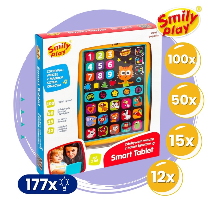 Smart Tablet Edukacyjny Interaktywny Zdobywam wiedzę z kotem Ignacym PL