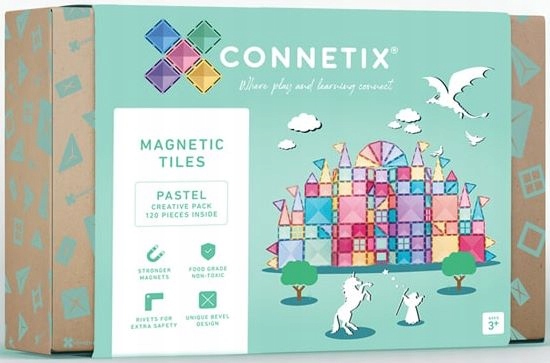 Connetix: klocki magnetyczne konstrukcyjne duże Pastel Creative 120