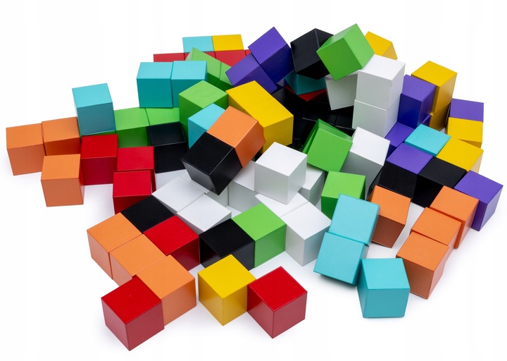 Klocki magnetyczne kostki STEM szcześciany konstrukcyjne 3d 96 elementów