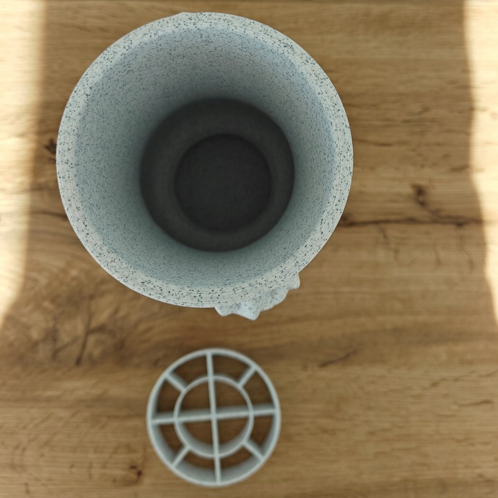 Wazon Nagrobny, Wazon na cmentarz Memorial Rose - Biały Marmurek