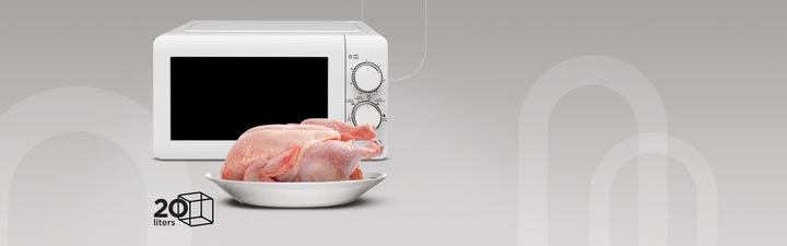 BIAŁA KUCHENKA MIKROFALOWA MIKROFALÓWKA MIKROFALA UD TIMER 700W 20l LITRÓW