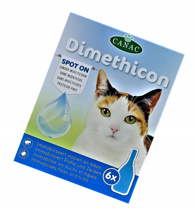 CANAC Dimethicon – Krople ochronne przeciw pchłom i kleszczom dla kotów
