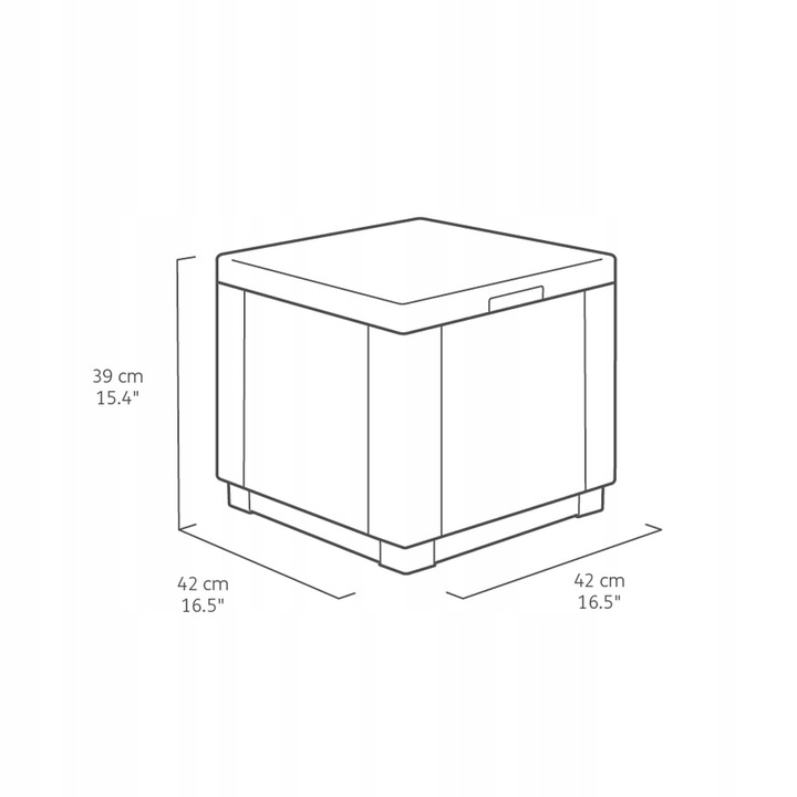 Pufa ogrodowa podnóżek stolik skrzynia CORFU CUBE brąz