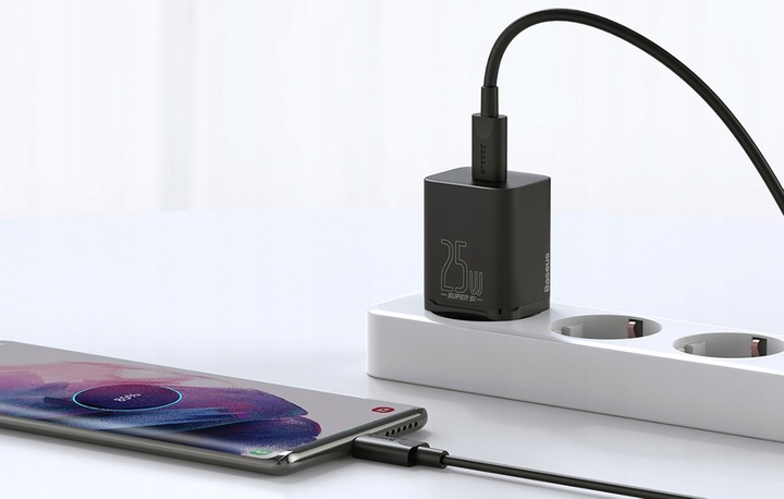BASEUS ŁADOWARKA SIECIOWA KOSTKA ZASILACZ USB-C PD 25W Z KABLEM USB-C 1M