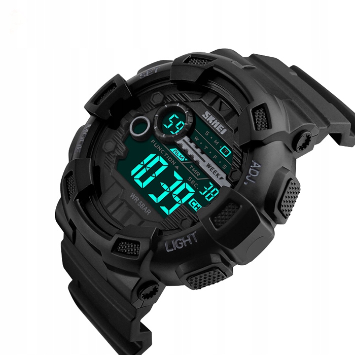 Zegarek męski SKMEI LED elektroniczny czarny wiele funkcji