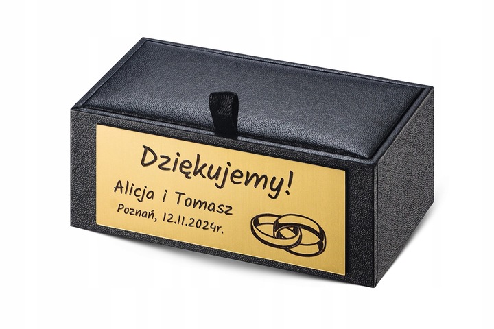 Spinki do mankietów Złote Stalowe z GRAWEREM Prezent dla Taty Męża