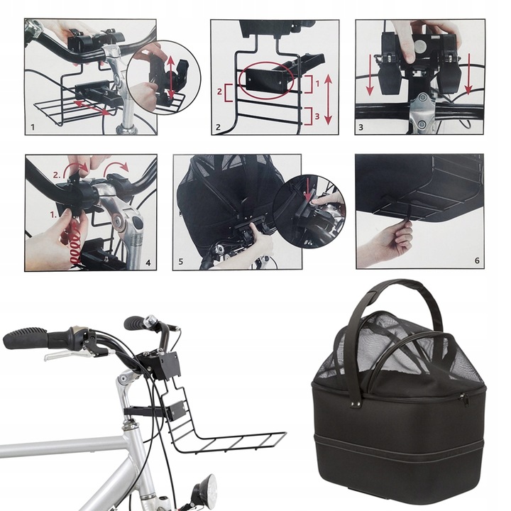 TRANSPORTER Kosz dla Psa Kota na Rower Kierownicę TORBA +STELAŻ TRIXIE 1szt