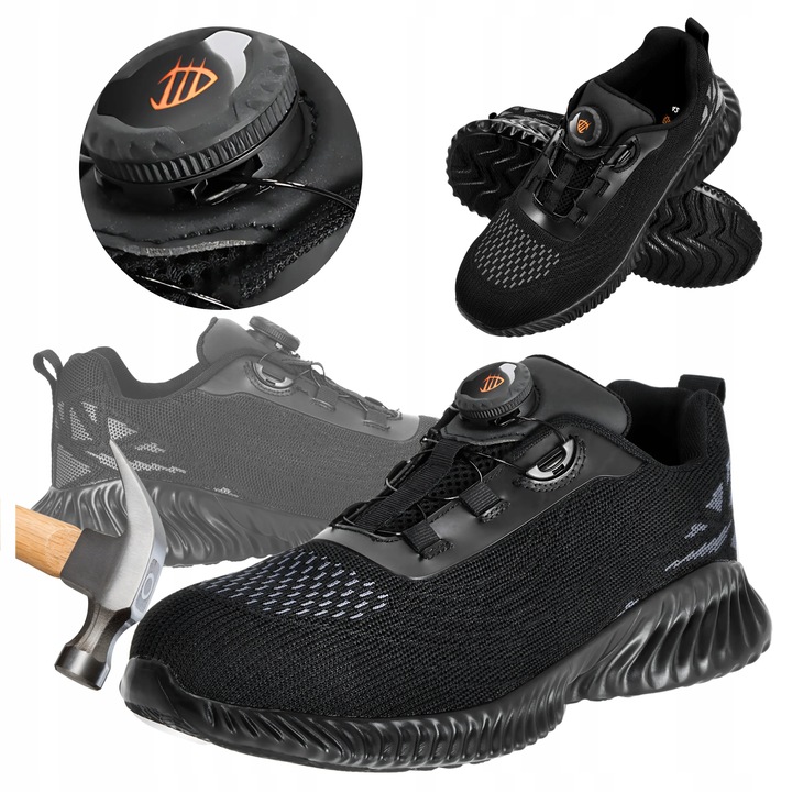 Buty robocze męskie Półbuty Siatkowe BOA z Noskiem BHP Oddychające Lekkie