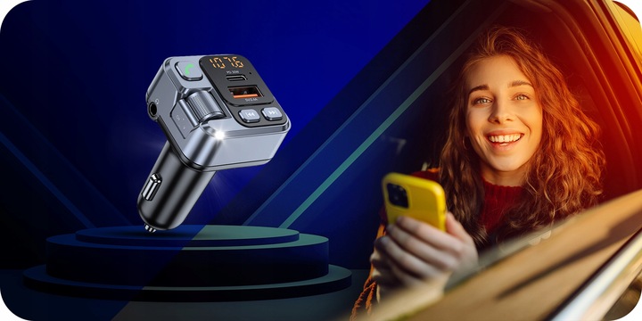 TRANSMITER BLUETOOTH SAMOCHODOWY AUDIO FM MP3 BT SZYBKA ŁADOWARKA USB