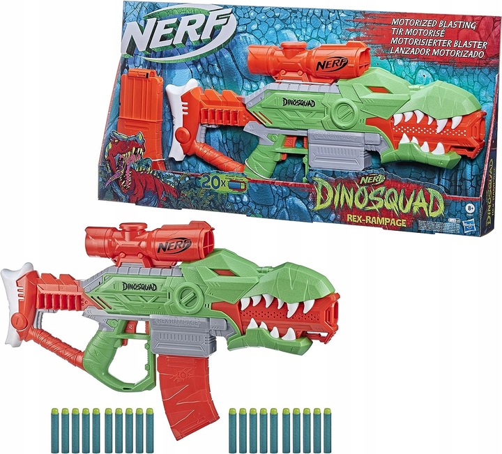 NERF BLASTER DINOSQUAD REX-RAMPAGE F0807 + 20 strzałek