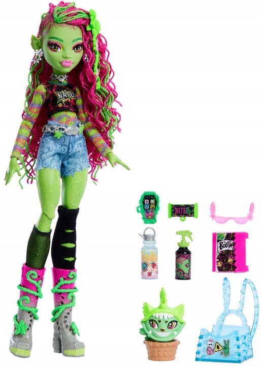 Monster High Lalka Venus McFlytrap zwierzątko roślinny kot Chewilan HRP81