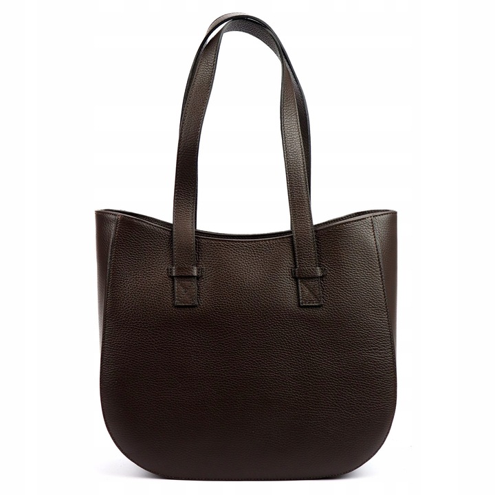 Torebka skórzana zamszowa A4 Gregorio shopper klasyczna 1729 ciemny brąz