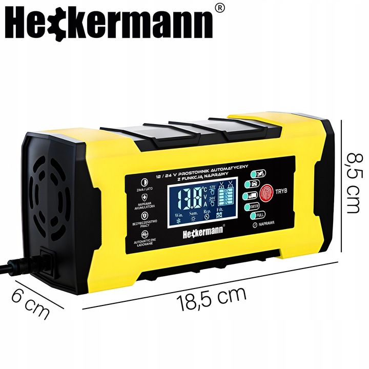 PROSTOWNIK SAMOCHODOWY DO AKUMULATORÓW Z FUNKCJĄ NAPRAWY 12V 5A 24V 10A