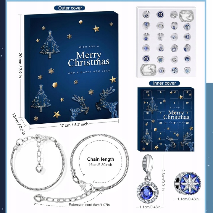 KALENDARZ ADWENTOWY 2024 BIŻUTERIA DLA KOBIET KALENDARZ BOŻONARODZENIOWY