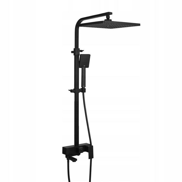 Zestaw prysznicowy natynkowy Bateria kolumna Mikka CZARNY MAT