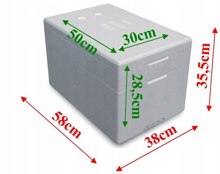 Pojemnik styropianowy 44 litry z wkładem chłodzącym