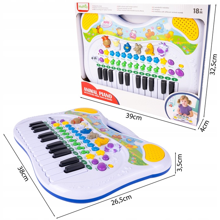 ORGANY PIANINKO ORGANKI DLA DZIECI EDUKACYJNE FARMA ODGŁOSY ZWIERZĄT