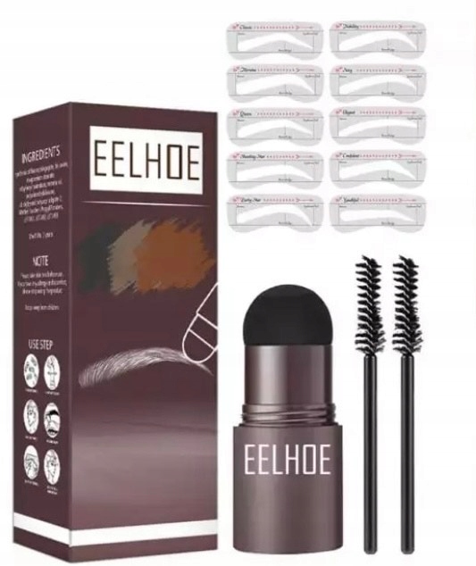 STEMPEL DO BRWI + 10 szt szablony czarny BOX