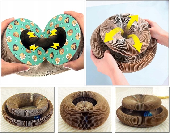 Drapak Dla Kota Zabawka Interaktywna Drapak z Piłką i Tunelem + Kocimietka