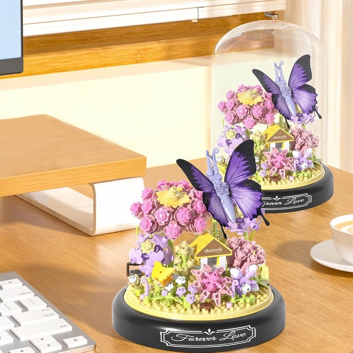 KLOCKI DO BUDOWANIA OGRODU ZESTAW MINIATUROWYCH KLOCKÓW Z MOTYLAMI PREZENT