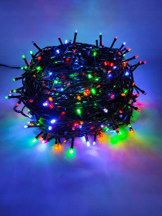 LAMPKI CHOINKOWE 500 LED ZEWNĘTRZNE FLASH EFEKT ISKIERKI GRUB KABEL multi