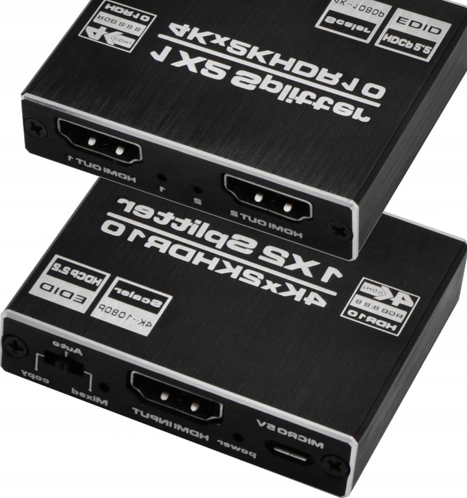 SPLITTER HDMI 2.0 ROZDZIELACZ 1x2 ULTRAHD HDCP 2.2 4K 60Hz - 2 telewizory