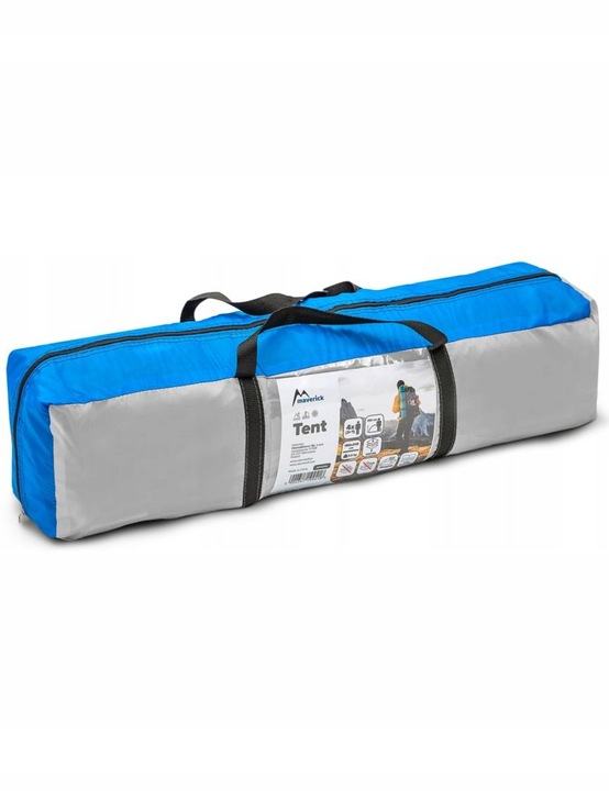 NAMIOT TURYSTYCZNY KEMPINGOWY 4-OSOBOWY Z PRZEDSIONKIEM NIEBIESKI + TORBA